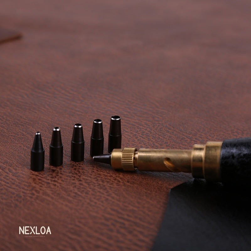 Nexloa Leather Hole Punch — 6 Interchangeable Sizes (+ Free Beginner Guide)